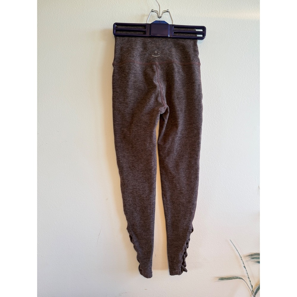 Beyond Yoga Womens High Waisted Space‎ Dye Strappy Ankle Leggings Plum XS